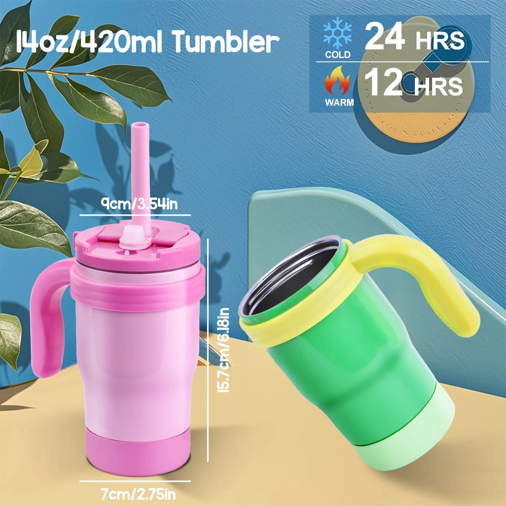 ¡La botella termo ideal para que tus pequeños se mantengan hidratados en todo momento! Esta botella termo para niños de 420ML está diseñada para mantener las bebidas a la temperatura perfecta durante horas, y lo mejor de todo, sin fugas ni derrames