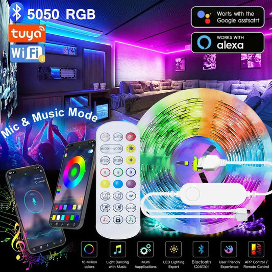 ¿Estás buscando una forma fácil y económica de transformar el ambiente de tu hogar, oficina o sala de juegos? Las Tiras de Luz LED RGB 5050 son la solución perfecta para agregar un toque de color y energía a cualquier habitación