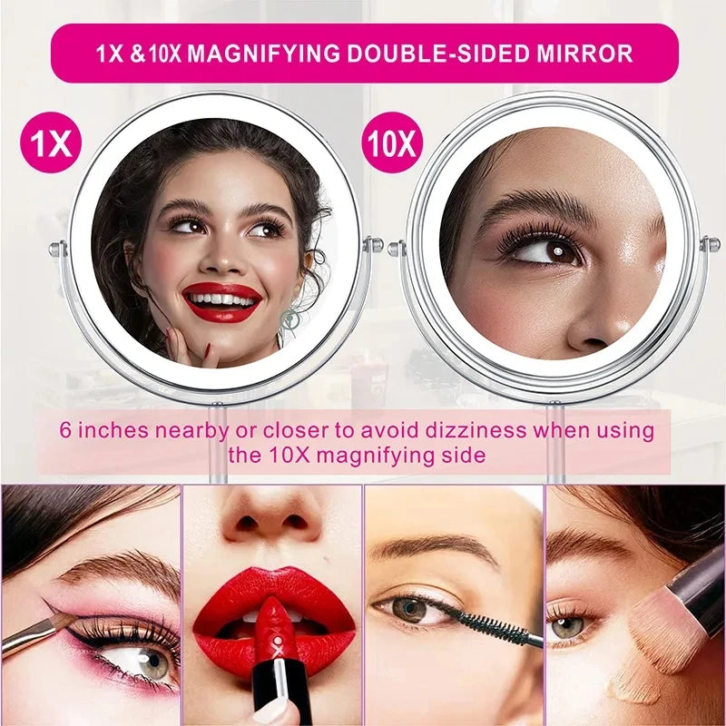 Transforma tu rutina de belleza con este espejo de maquillaje LED de última generación, diseñado para ofrecer una experiencia de maquillaje y cuidado personal más precisa y cómoda