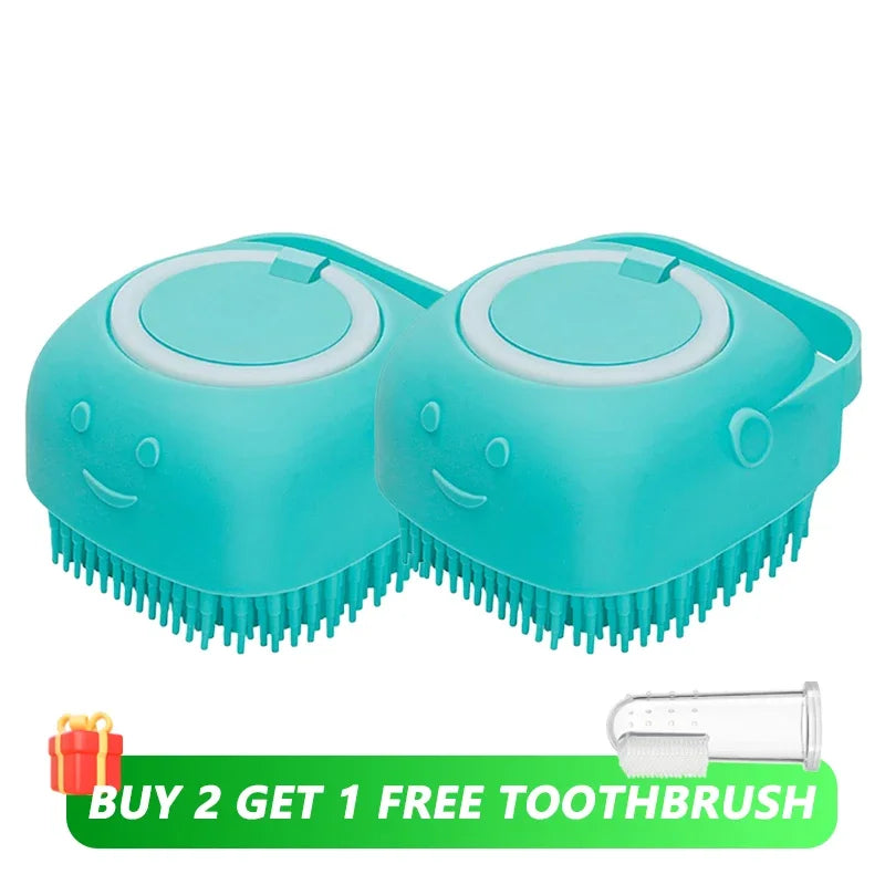 Haz del baño un Momento agradable para tu Mascota con este Cepillo de Silicona.