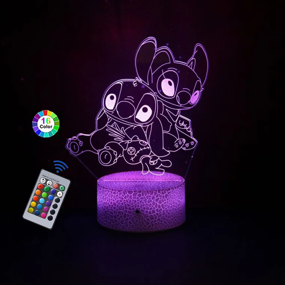 Luz Nocturna 3D de Stitch: El regalo Perfecto que Ilumina con Estilo.