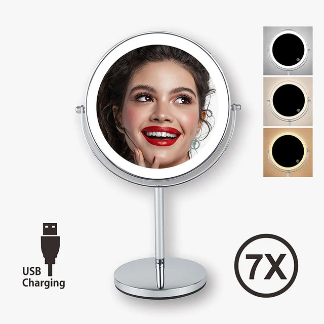 Transforma tu rutina de belleza con este espejo de maquillaje LED de última generación, diseñado para ofrecer una experiencia de maquillaje y cuidado personal más precisa y cómoda
