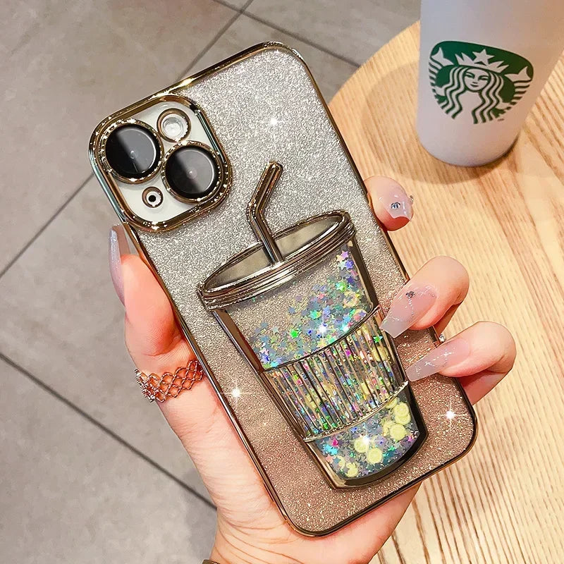 Dale un toque único y brillante a tu IPhone 16 con esta funda transparente con Purpurina 3D!