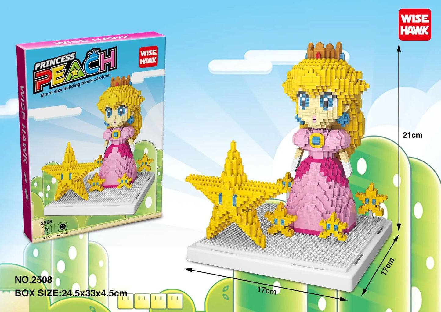 ¡Dale vida a tus momentos de construcción y diversión con los Micro Bloques de Construcción Super Mario! Este set incluye figuras icónicas de Super Mario como Princesa Peach, Bowser, Yoshi, y más, perfectas para los fanáticos de la serie