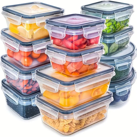 Organiza tu cocina de manera eficiente y segura con este set de 12 contenedores de alta calidad de la marca FDFD. Diseñados para conservar la frescura de tus alimentos  sin BPA