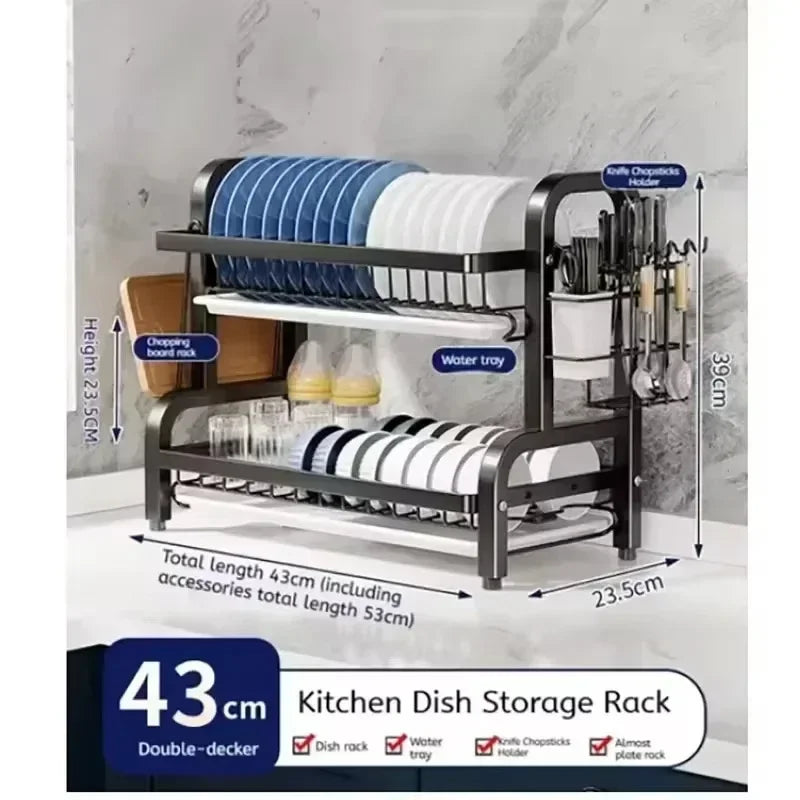 ¿Cansado de tener platos, utensilios y tazas desordenados por toda la encimera? ¡Este escurridor de platos de 2 niveles es la solución perfecta para mantener tu cocina limpia, ordenada y funcional!