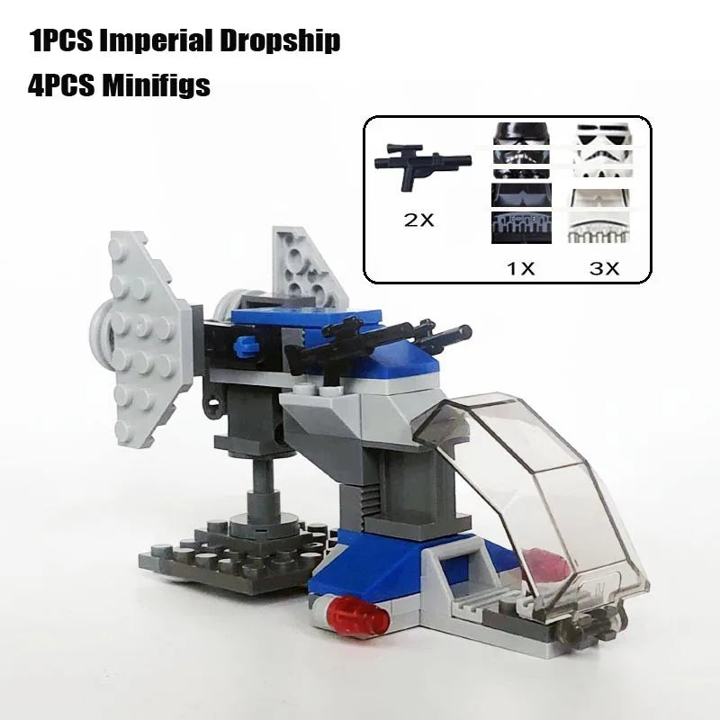 Set de bloques de construcción diseñado para los verdaderos fanáticos de Star Wars, ofreciéndote una experiencia de juego dinámica con mini figuras de acción y vehículos icónicos