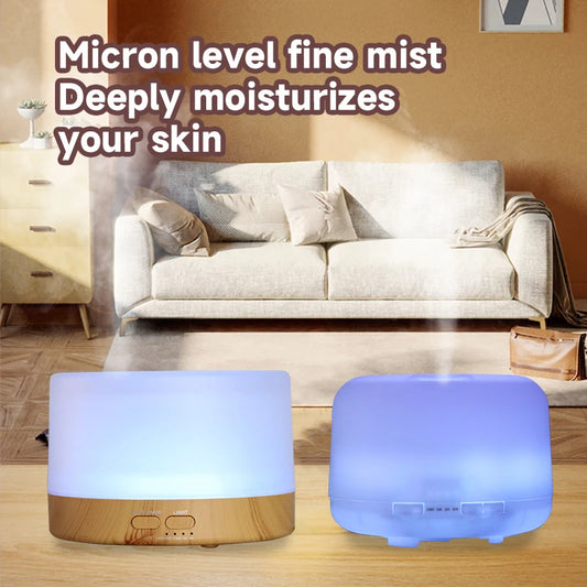 Transforma tu hogar en un oasis de bienestar con el Difusor de Aceites Esenciales de 500ml. Este innovador difusor no solo refresca el aire, sino que también ofrece una experiencia de aromaterapia única, ayudando a reducir el estrés
