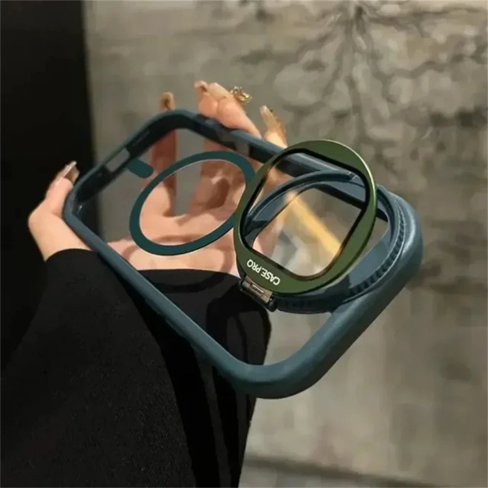 Protege lo más valioso de tu iPhone: Soporte con tapa para lente y MagSafe integrado.