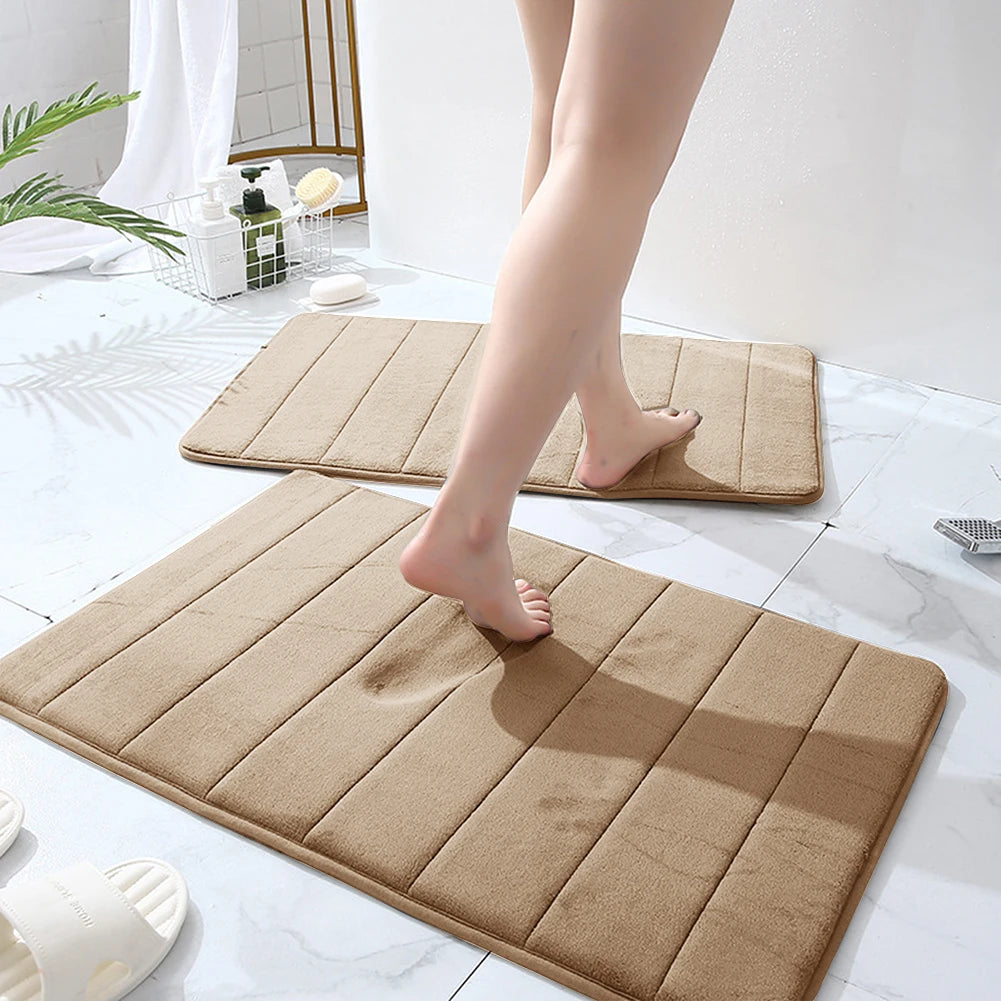 ¡Transforma tu baño con el Juego de 3 Alfombrillas Antideslizantes de Espuma Viscoelástica!