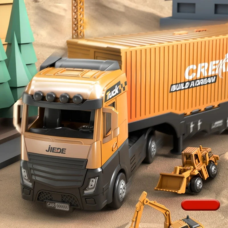Construye horas de entretenimiento con este juego de camiones de construcción para niños con luz y sonidos!