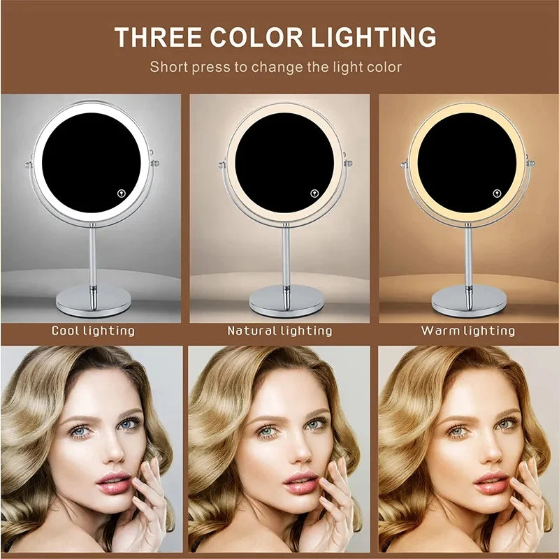 Transforma tu rutina de belleza con este espejo de maquillaje LED de última generación, diseñado para ofrecer una experiencia de maquillaje y cuidado personal más precisa y cómoda