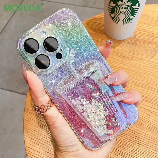 Dale un toque único y brillante a tu IPhone 16 con esta funda transparente con Purpurina 3D!