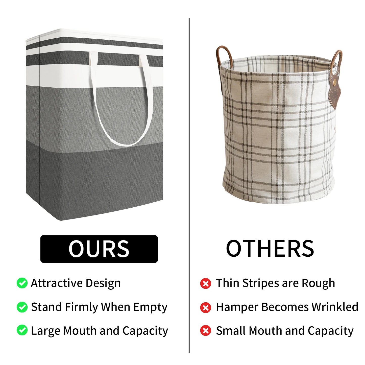 ¡Mantén tu hogar organizado y libre de desorden con nuestra cesta de lavandería plegable de 75L! Esta práctica y resistente cesta no solo es perfecta para la ropa sucia, sino también para almacenar juguetes, sábanas, toallas y más.