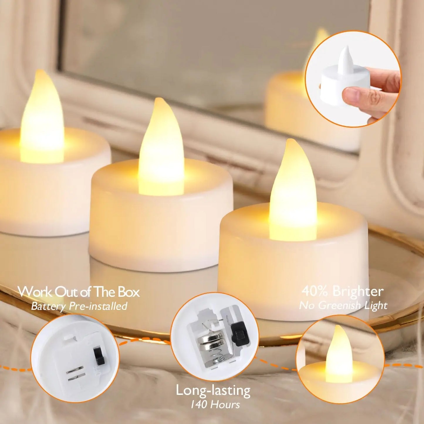 Crea un ambiente Cálido y Acogedor con este set de Velas Sin Llama!
