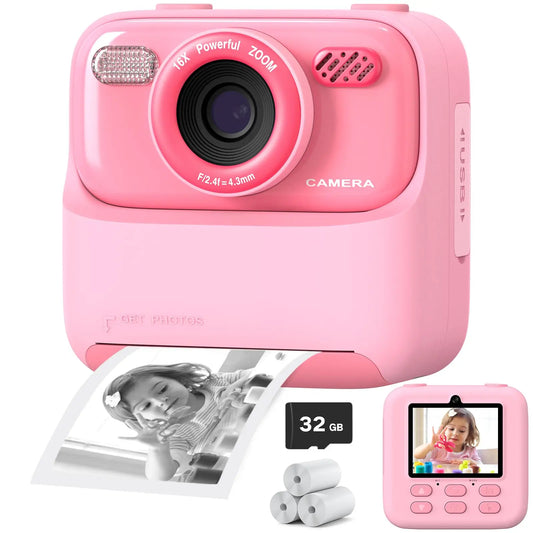 ¡Haz que tu pequeño se sienta como un fotógrafo profesional con esta increíble cámara para niños! Diseñada para explorar su creatividad, capturar recuerdos y divertirse, esta Cámara Digital para Niños con impresión instantánea